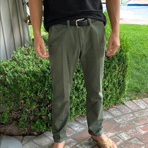 Vans Men’s Slim Fit Pants, Army Green, 32 Waist